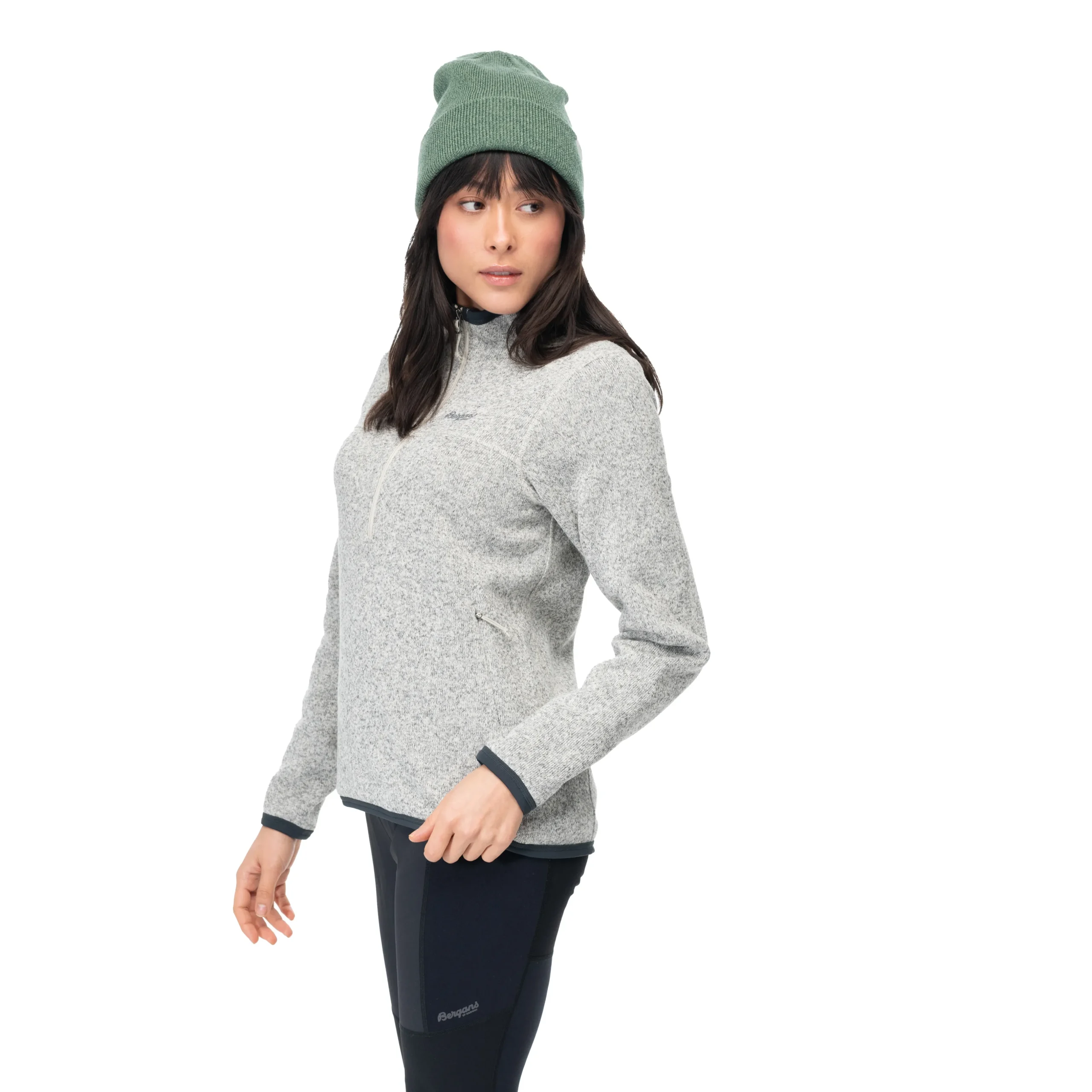 Shop Bergans Kamphaug Knitted W Half Zip - Chalk Sand