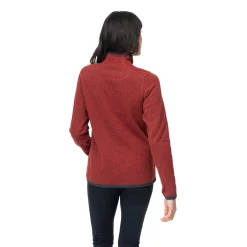 Sale Bergans Kamphaug Knitted W Half Zip - Chianti Red / Dark Olive Green