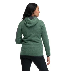 New Bergans Kamphaug Knitted W Hoodie - Dark Jade Green