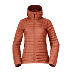 Sale Bergans Lava Light Down Jacket W/Hood Women - Terracotta