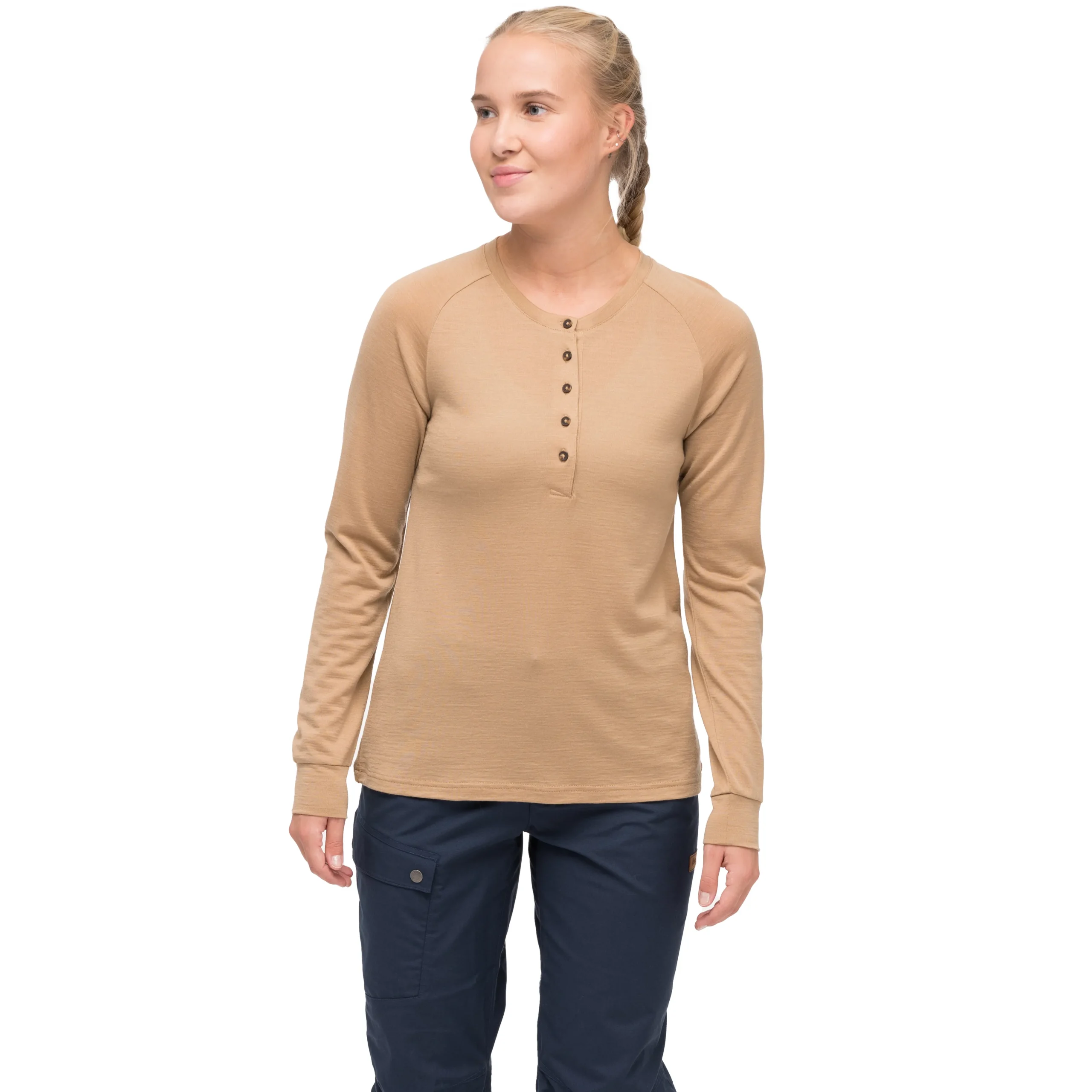 Cheap Bergans Lysebu Wool Henley Women - Warm Sand