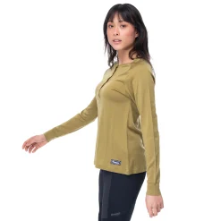 Shop Bergans Lysebu Wool W Henley - Olive Green