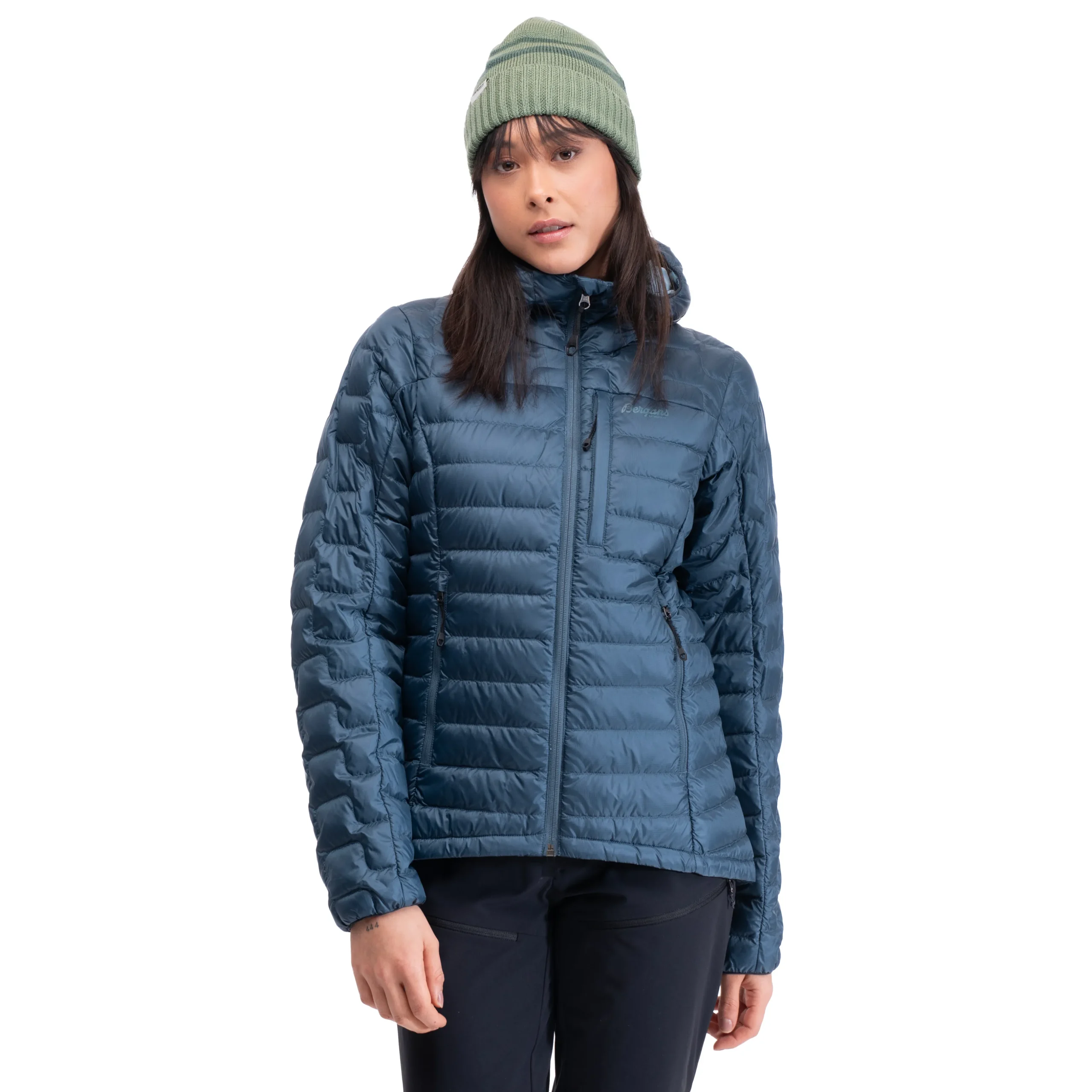 Clearance Bergans Magma Light Down Jacket W/Hood Women - Orion Blue