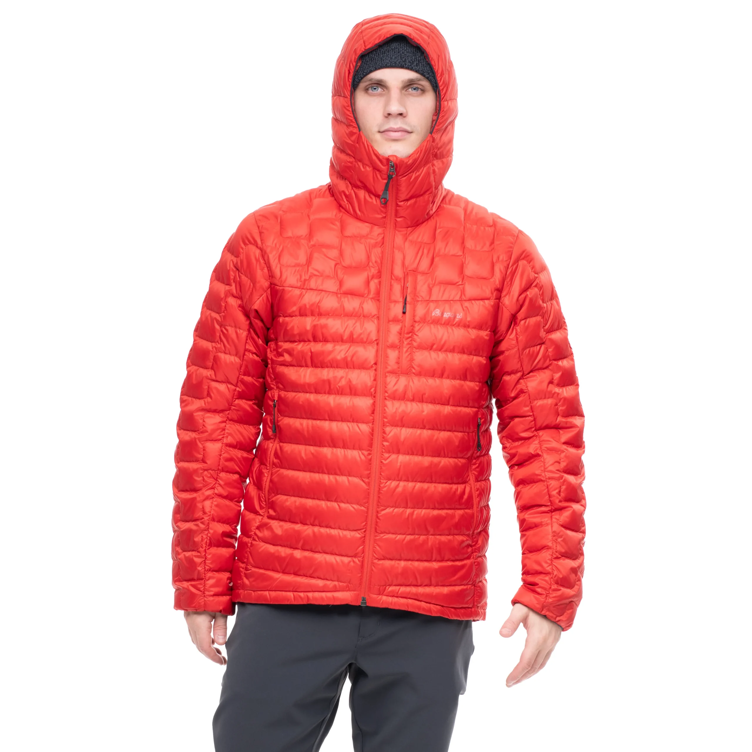 Fashion Bergans Magma Light Down Jacket W/Hood Men - Dark Brick