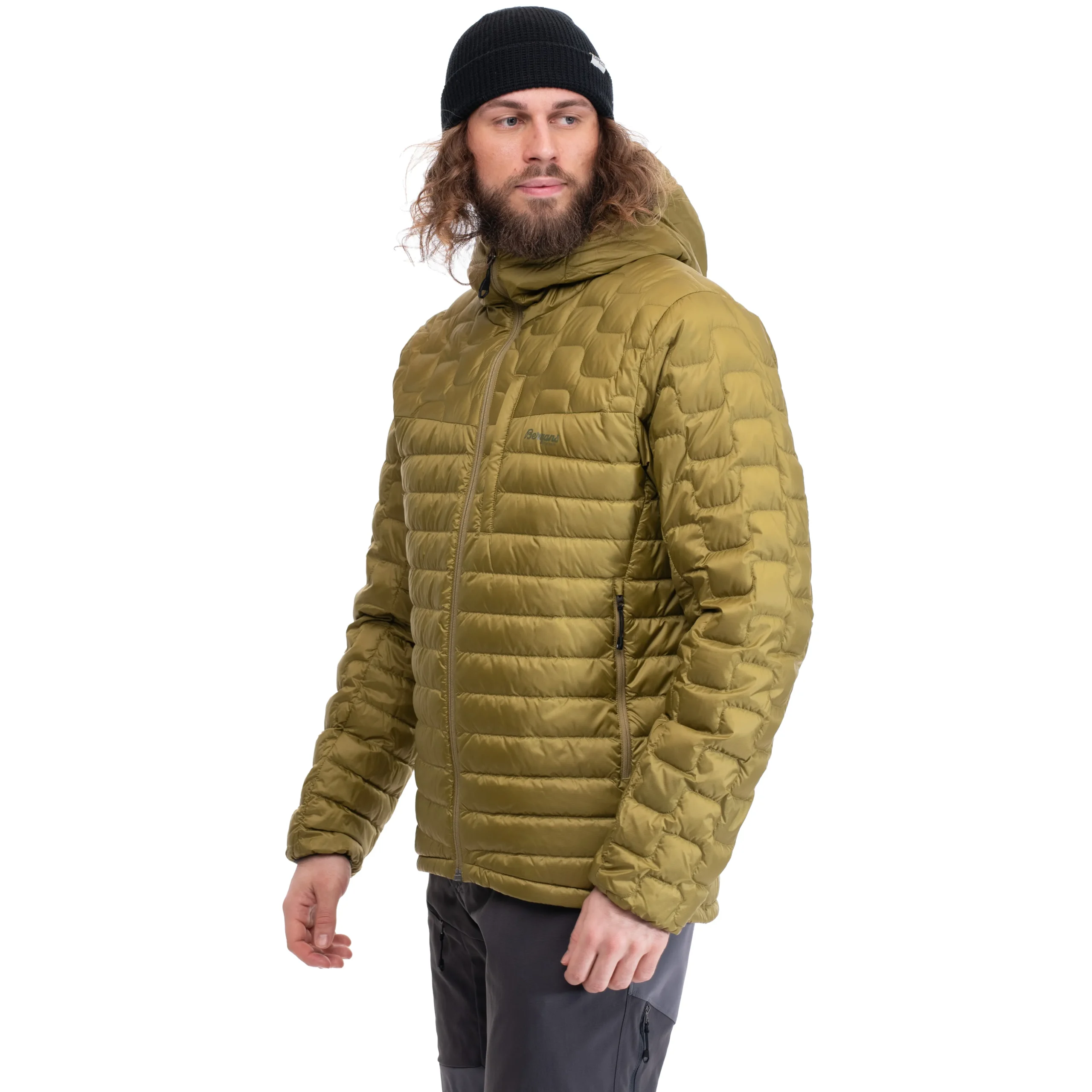 Cheap Bergans Magma Light Down Jacket W/Hood Men - Olive Green