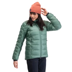 Flash Sale Bergans Magma Medium Down Jacket W/Hood Women - Dark Jade Green