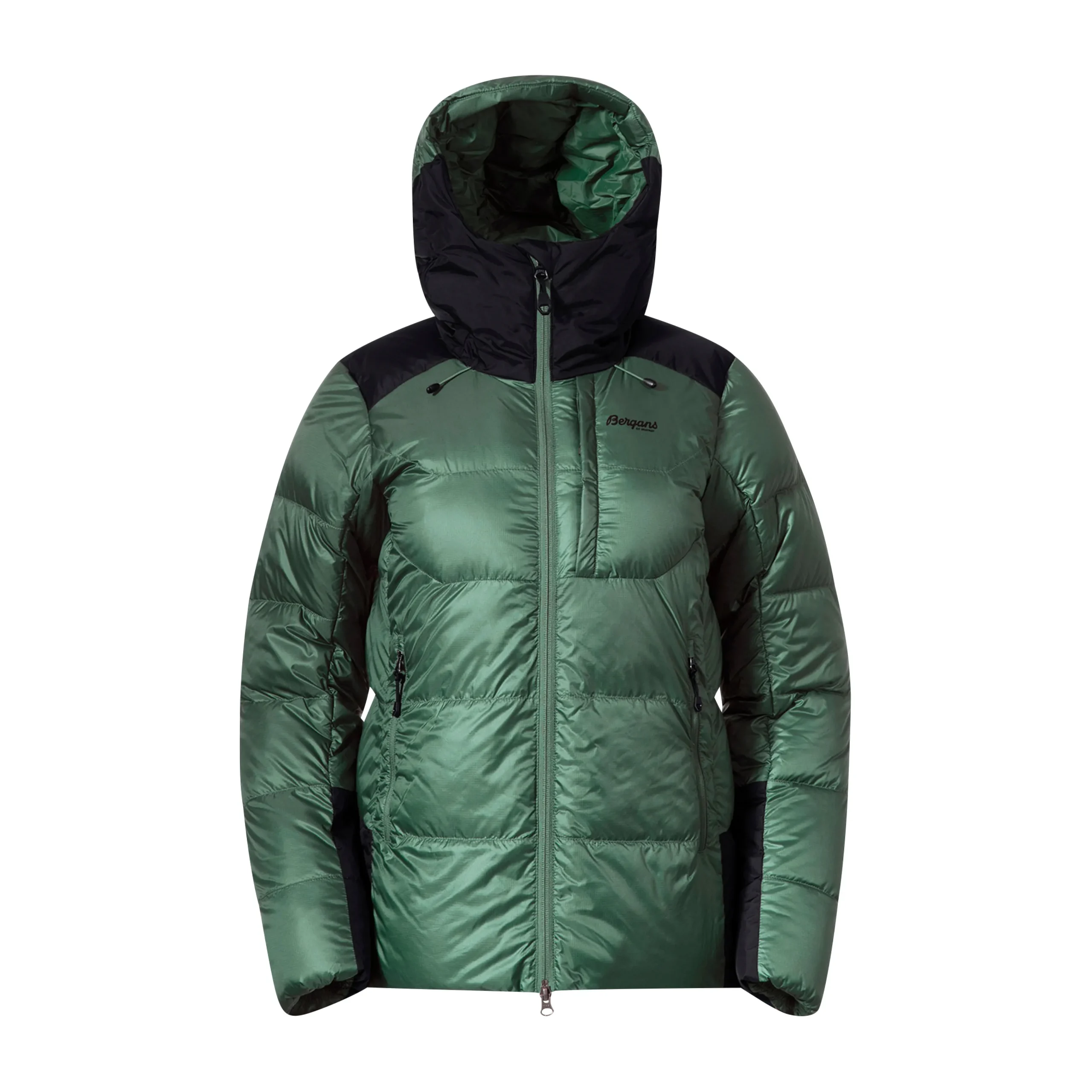 Online Bergans Magma Warm Down Jacket W/Hood Women - Dark Jade Green / Black