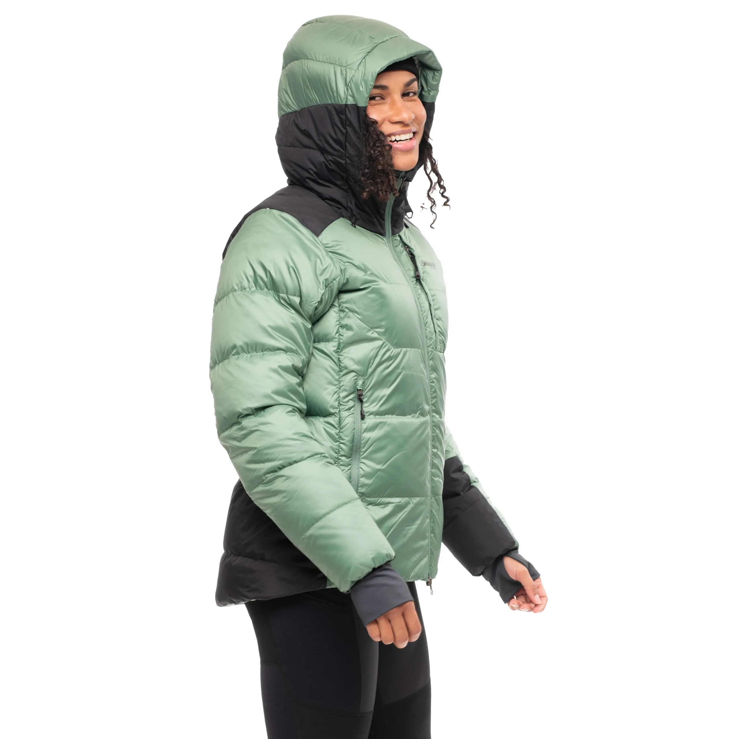 Online Bergans Magma Warm Down Jacket W/Hood Women - Dark Jade Green / Black