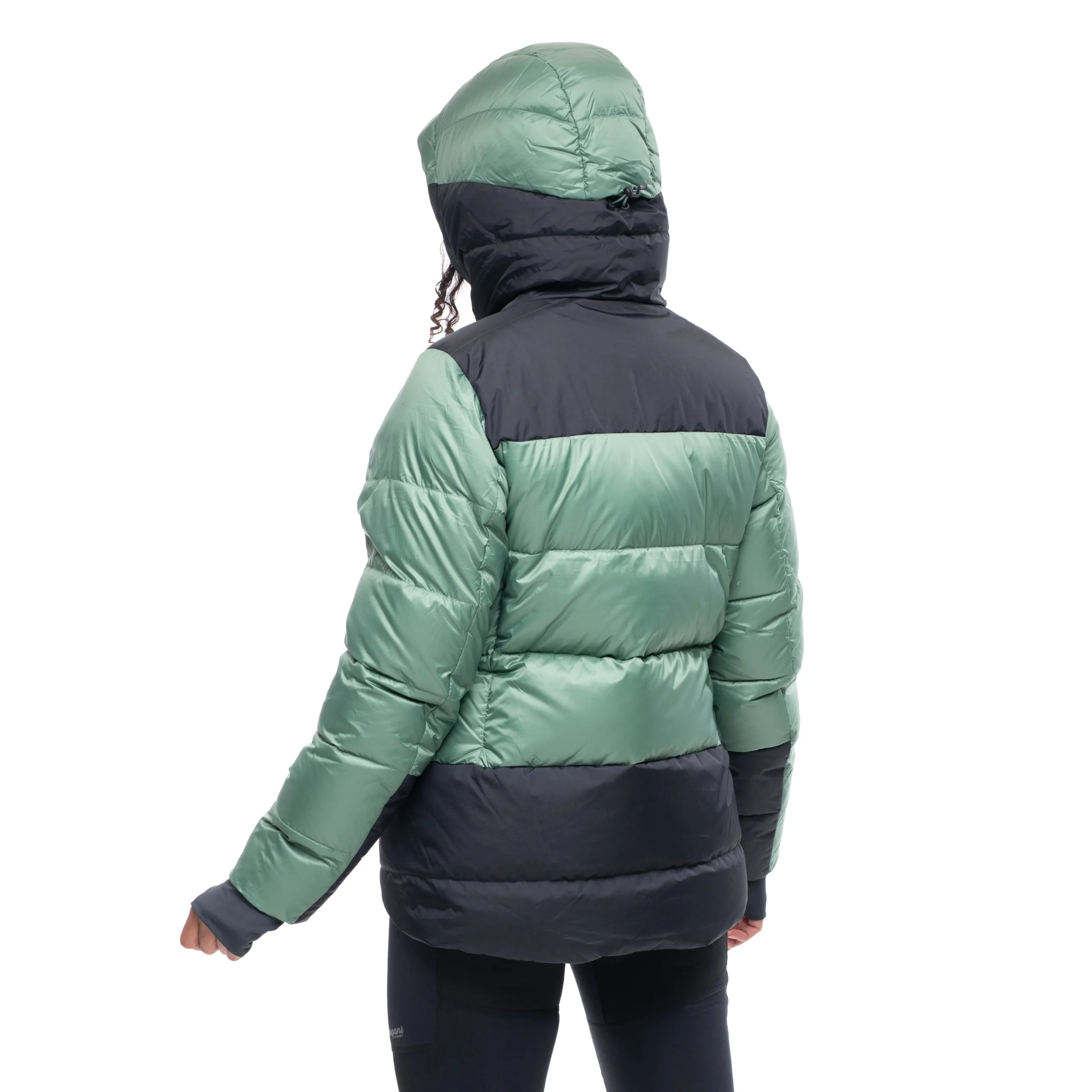 Online Bergans Magma Warm Down Jacket W/Hood Women - Dark Jade Green / Black