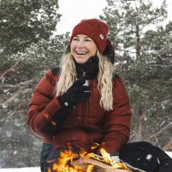 Shop Bergans Magma Warm Down Jacket W/Hood Women - Chianti Red / Black