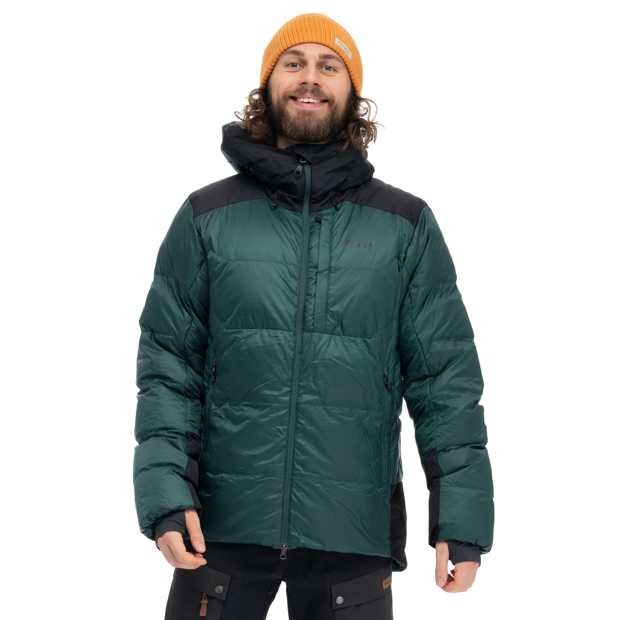 Store Bergans Magma Warm Down Jacket W/Hood Men - Duke Green / Black