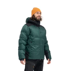 Store Bergans Magma Warm Down Jacket W/Hood Men - Duke Green / Black