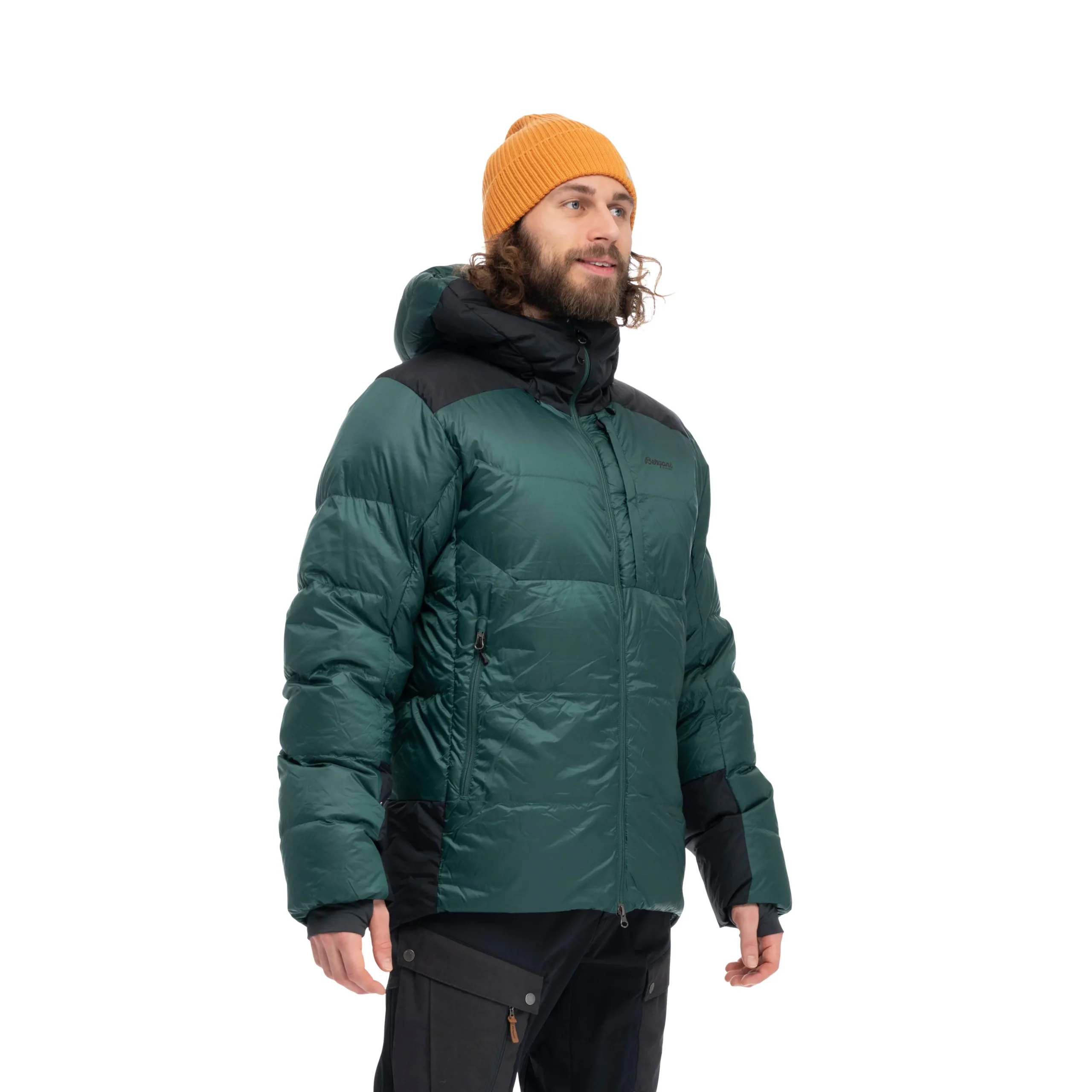 Store Bergans Magma Warm Down Jacket W/Hood Men - Duke Green / Black
