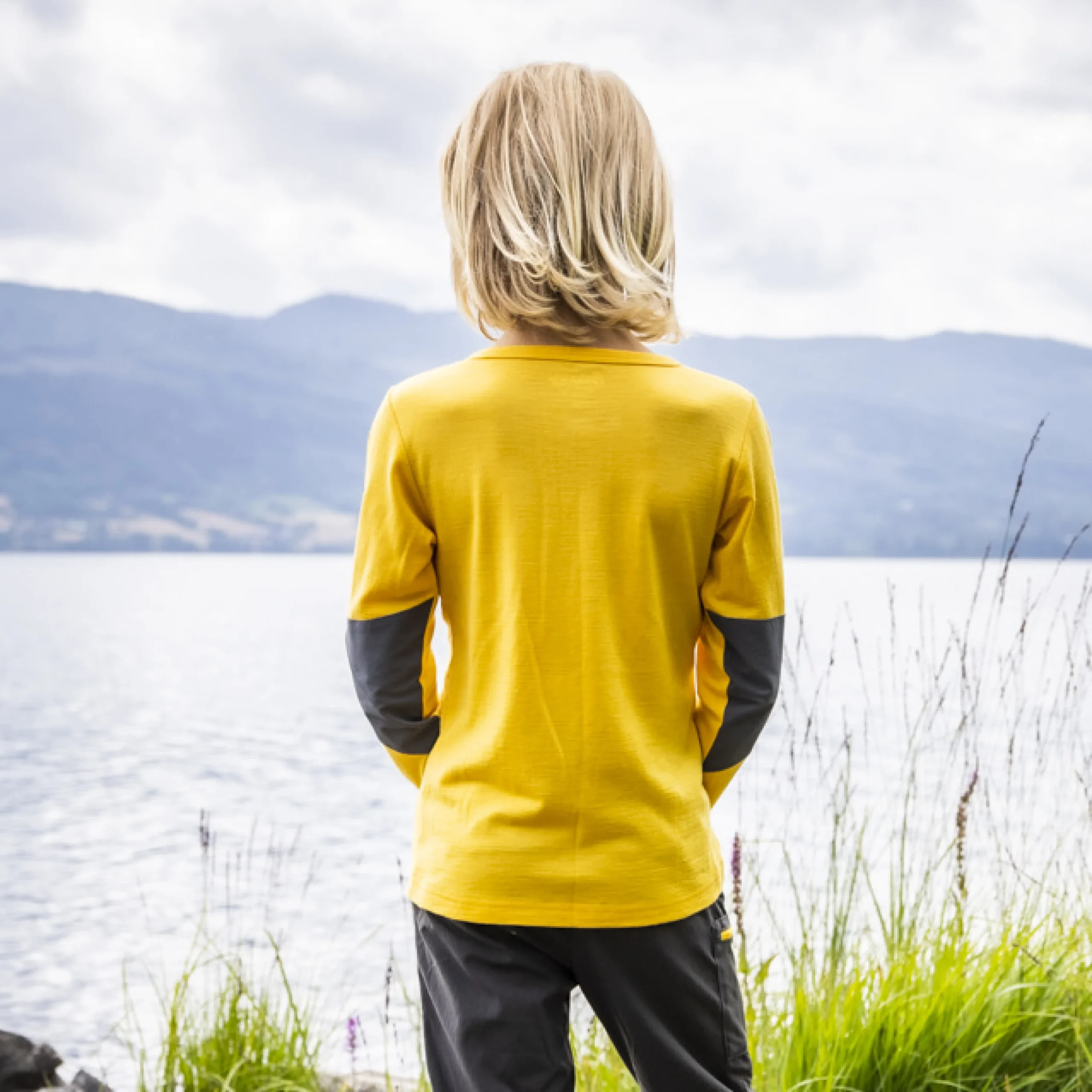 Store Bergans Myske Wool Kids Shirt - Light Golden Yellow