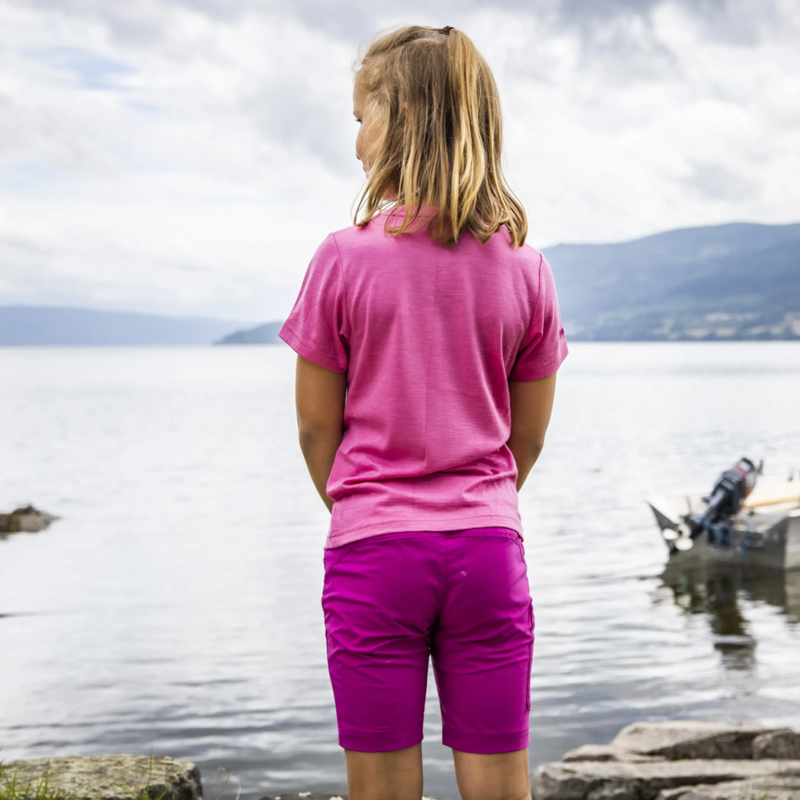 New Bergans Myske Wool Kids Tee - Ibis Rose