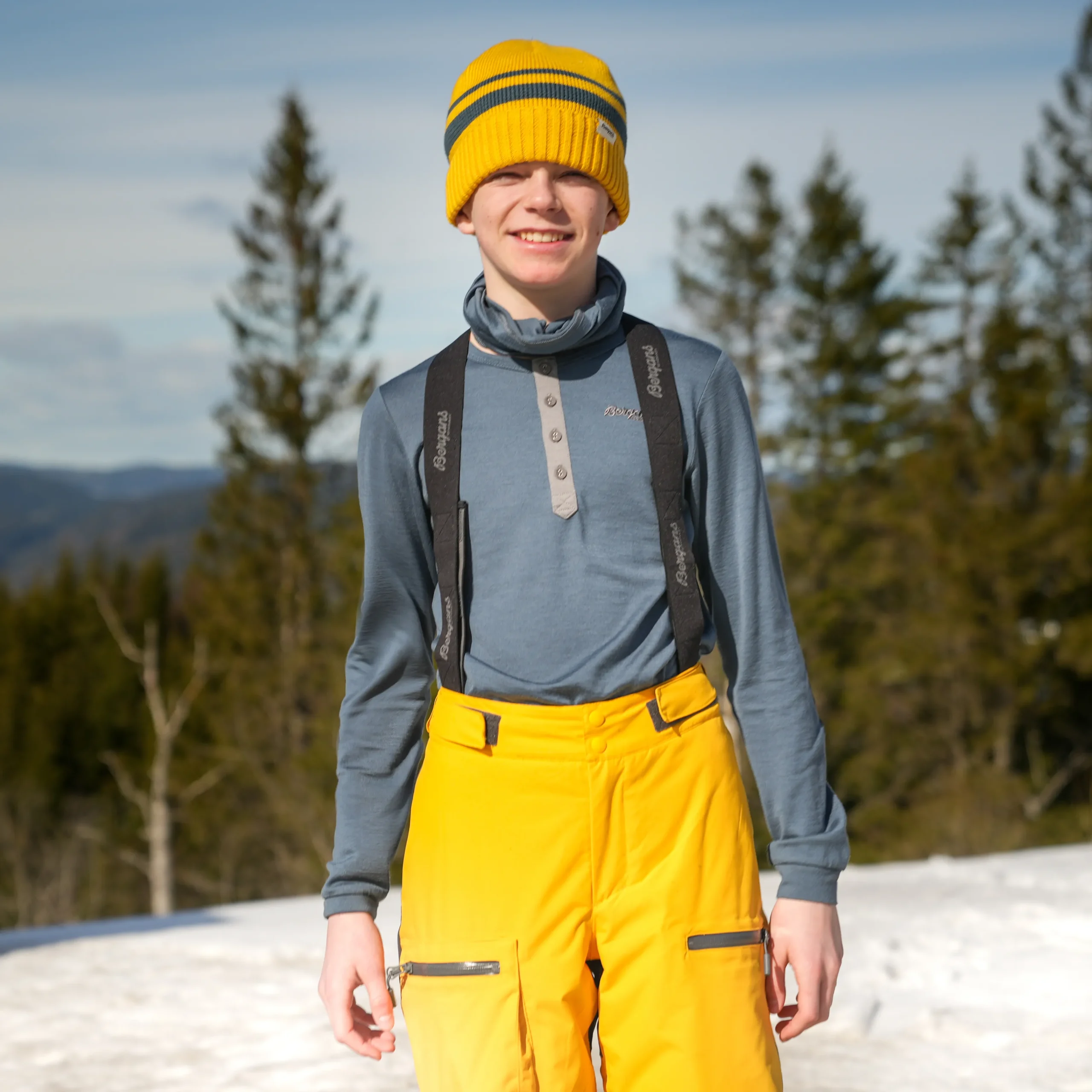 Outlet Bergans Myske Wool Youth Shirt - Orion Blue