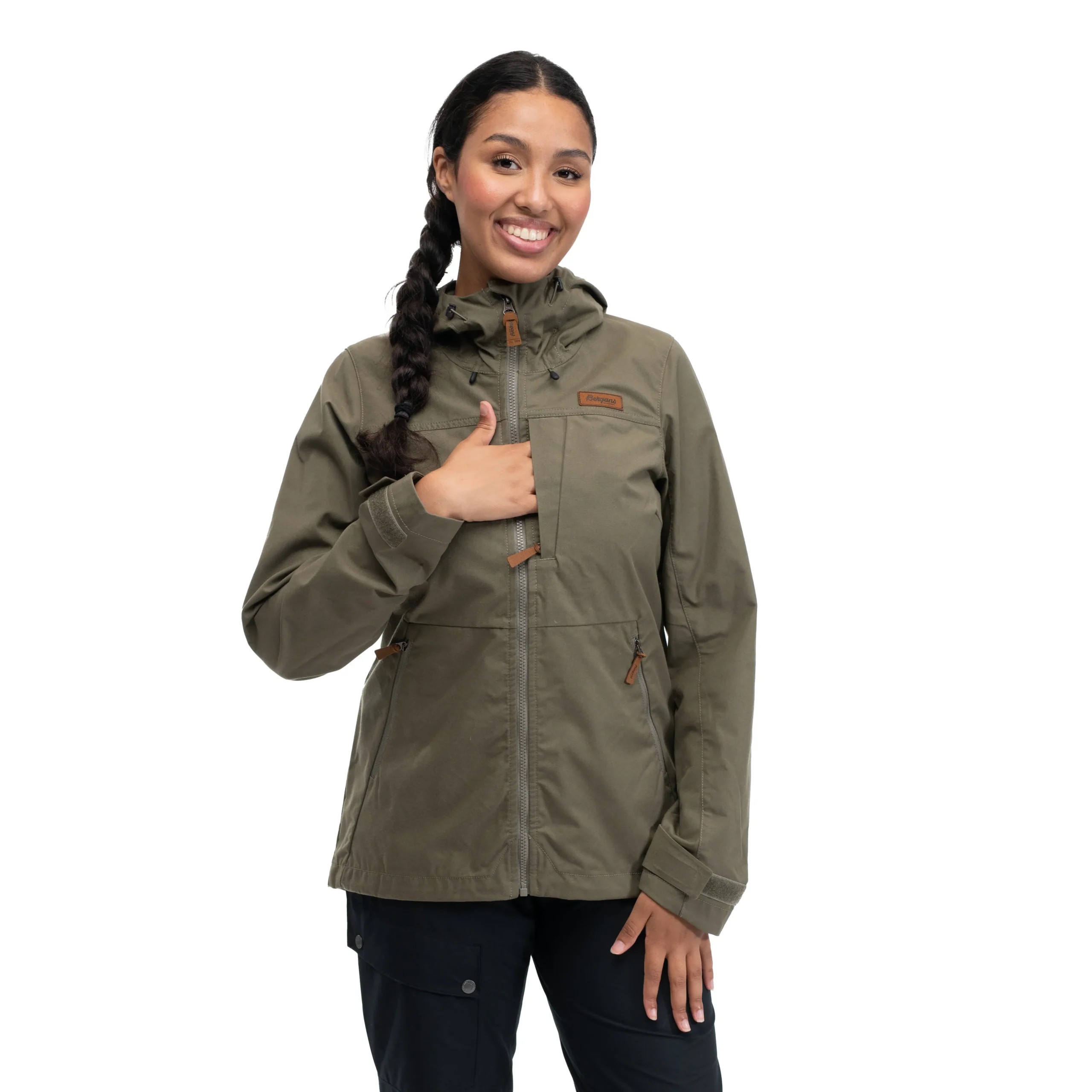 Sale Bergans Nordmarka Leaf Light Wind Jacket Women - Green Mud