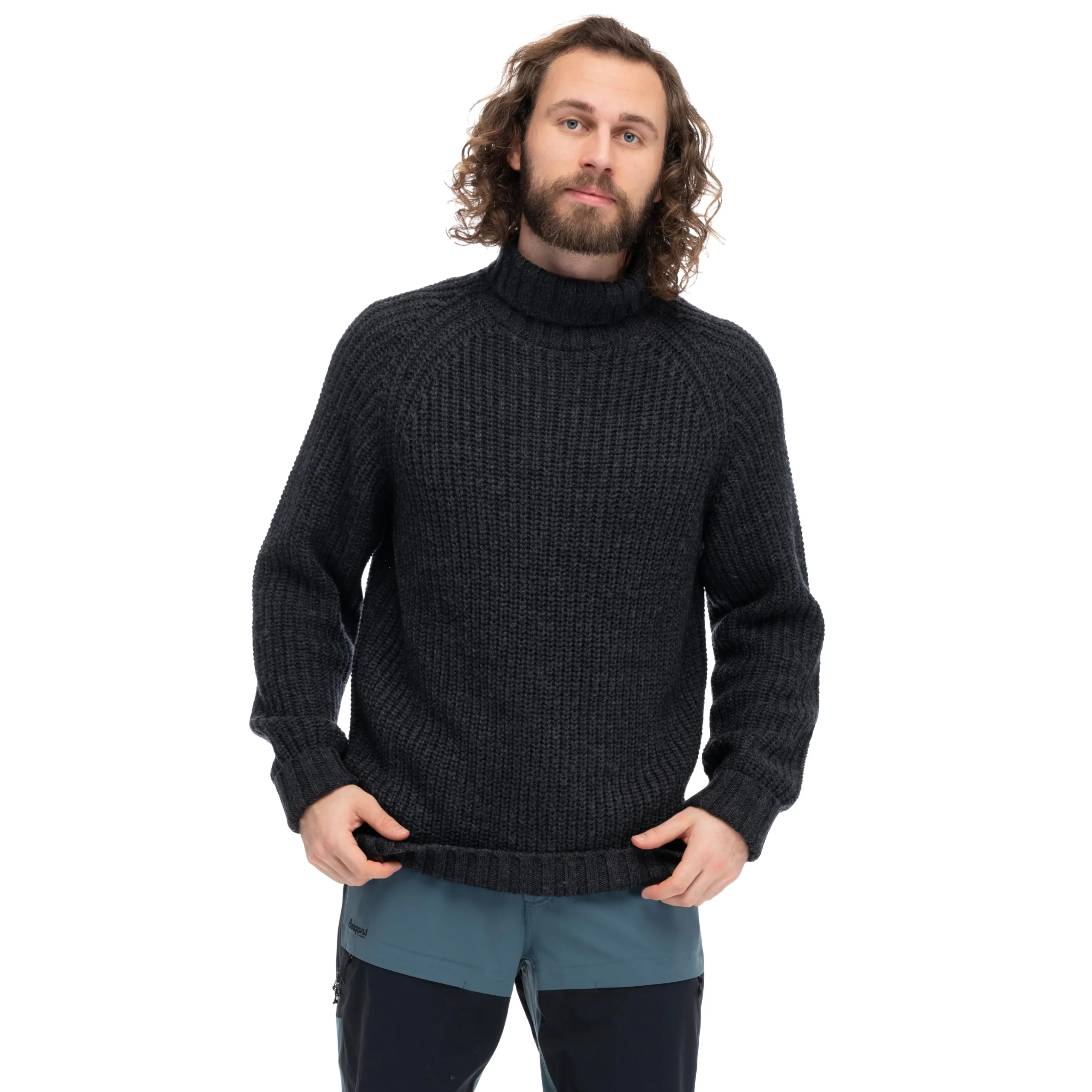 Fashion Bergans Nordmarka Merino High Neck Jumper Men - Dark Shadow Grey