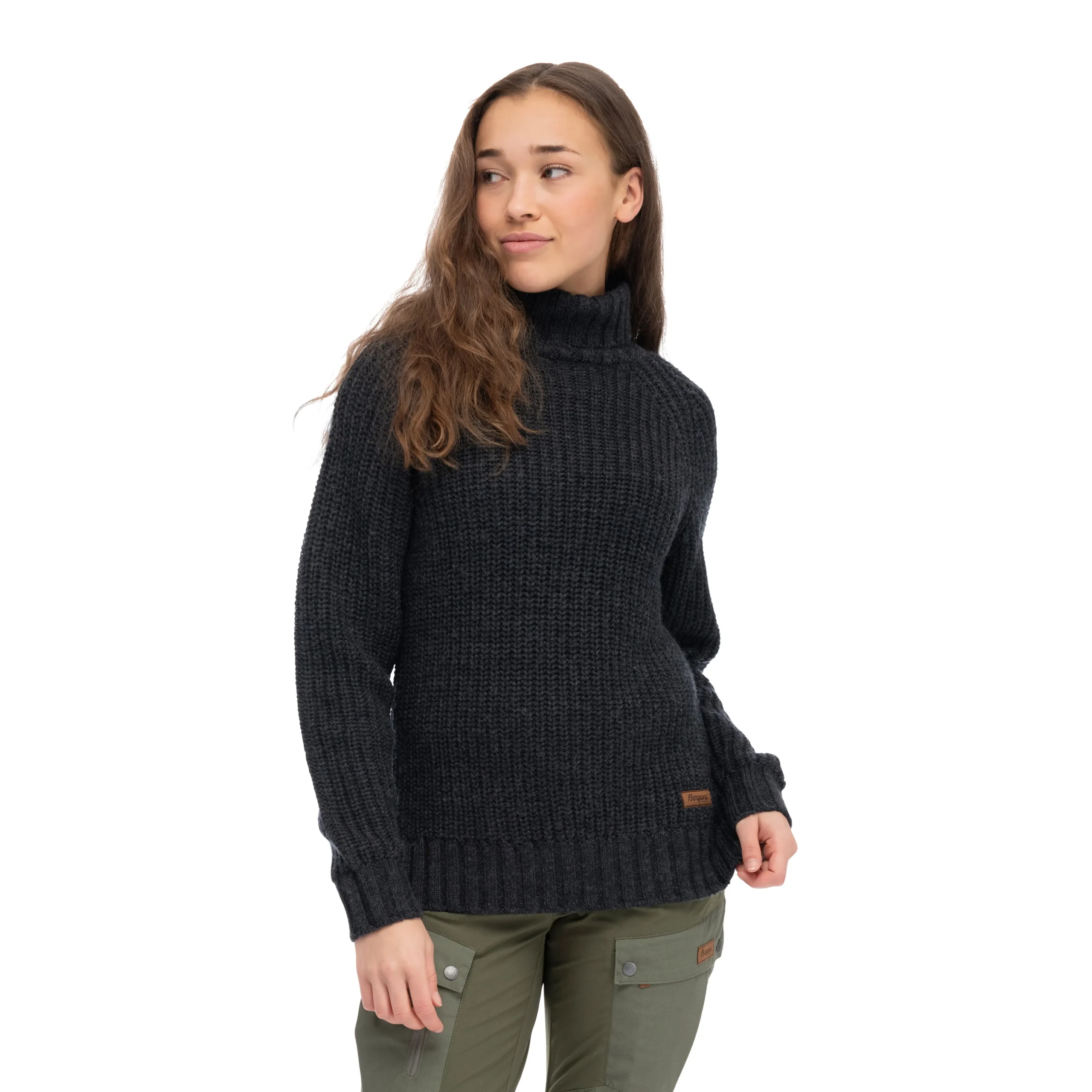 Store Bergans Nordmarka Merino High Neck Jumper Women - Dark Shadow Grey