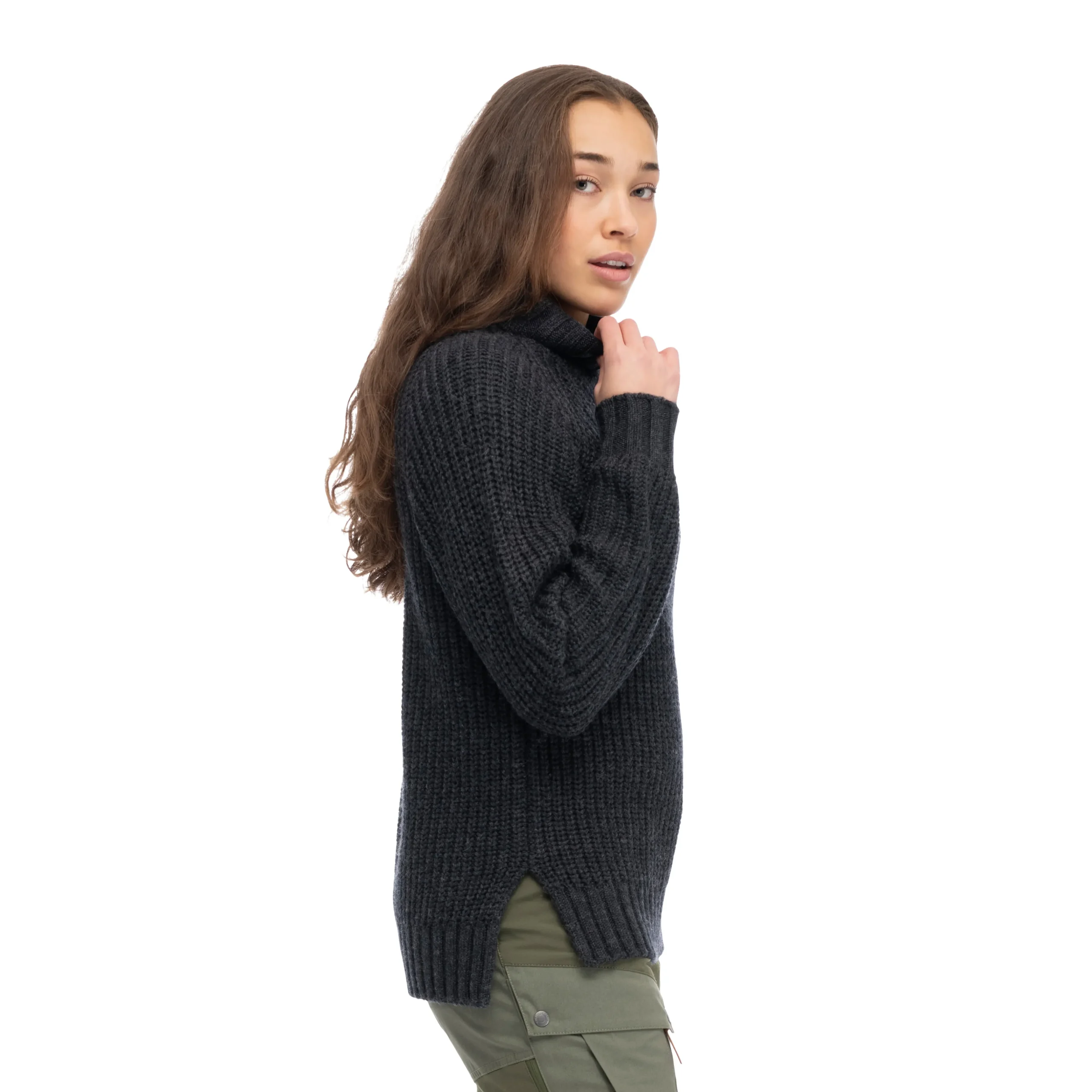Store Bergans Nordmarka Merino High Neck Jumper Women - Dark Shadow Grey