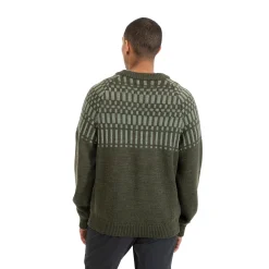 Shop Bergans Nordmarka Merino Jumper Men - Dark Green Mud / Light Green Mud