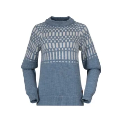 Sale Bergans Nordmarka Merino Jumper Women - Husky Blue / Vanilla White