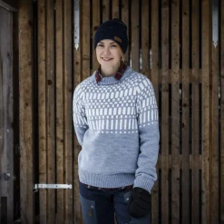 Sale Bergans Nordmarka Merino Jumper Women - Husky Blue / Vanilla White