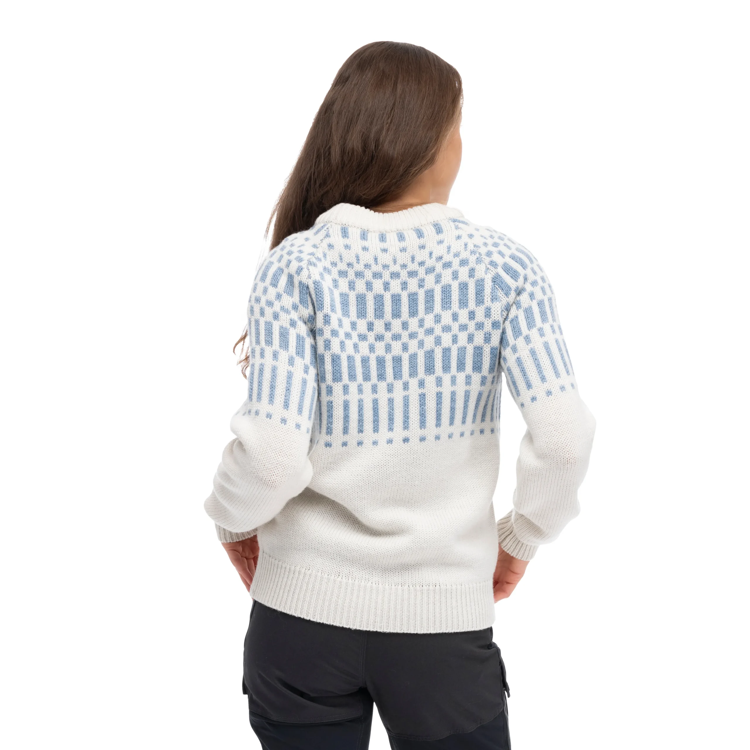 Hot Bergans Nordmarka Merino Jumper Women - Vanilla White / Husky Blue