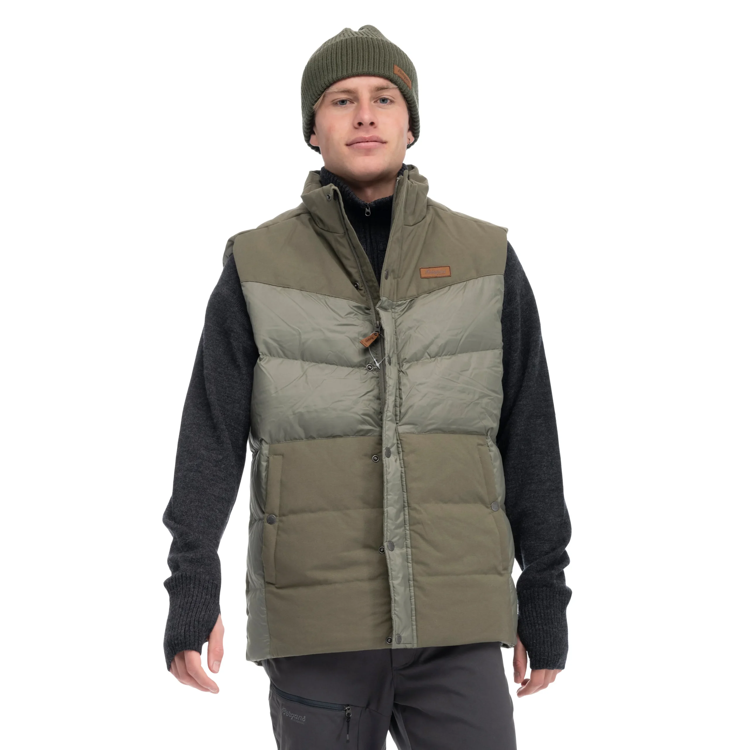 Best Bergans Nordmarka Outdoor Down Vest Men - Green Mud