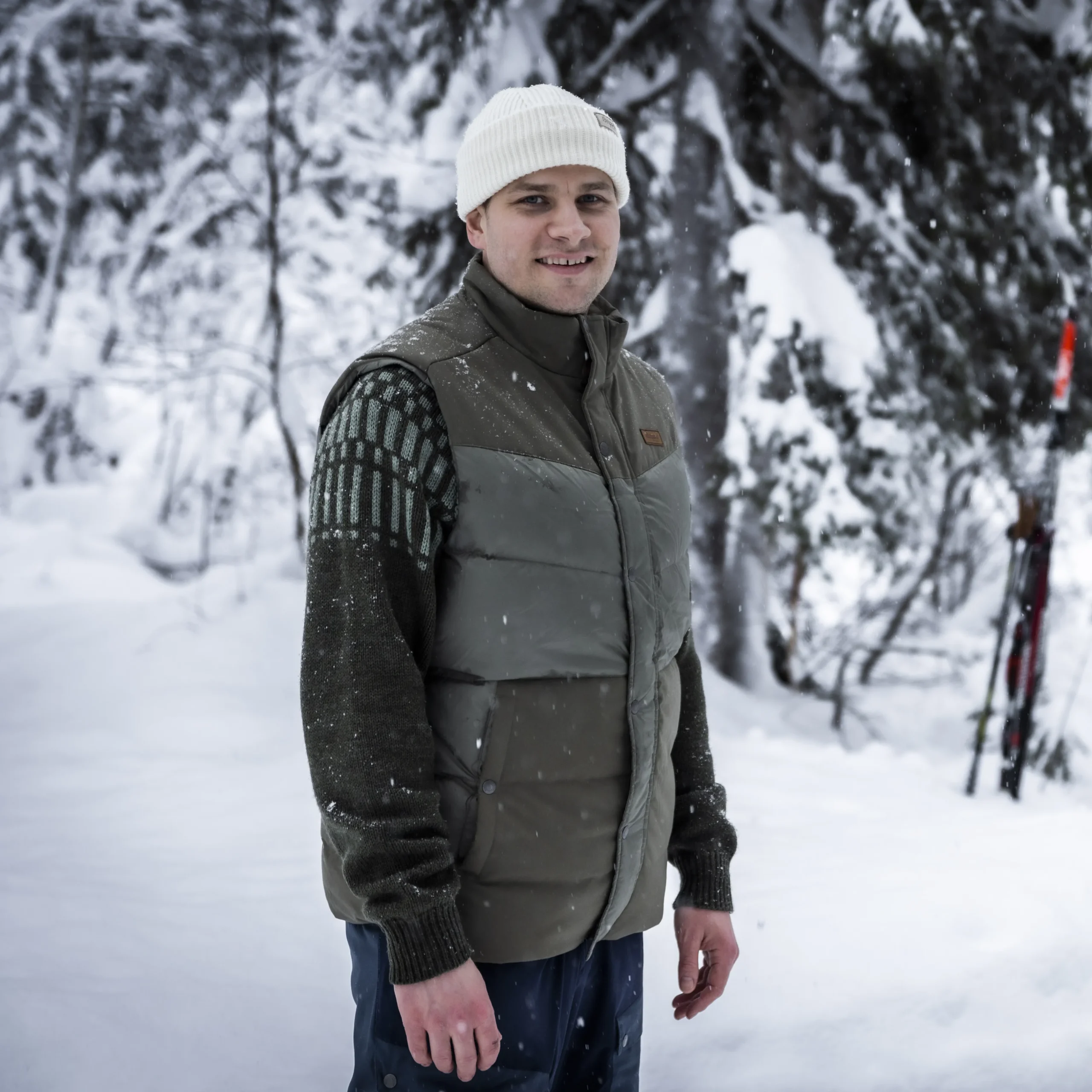 Best Bergans Nordmarka Outdoor Down Vest Men - Green Mud