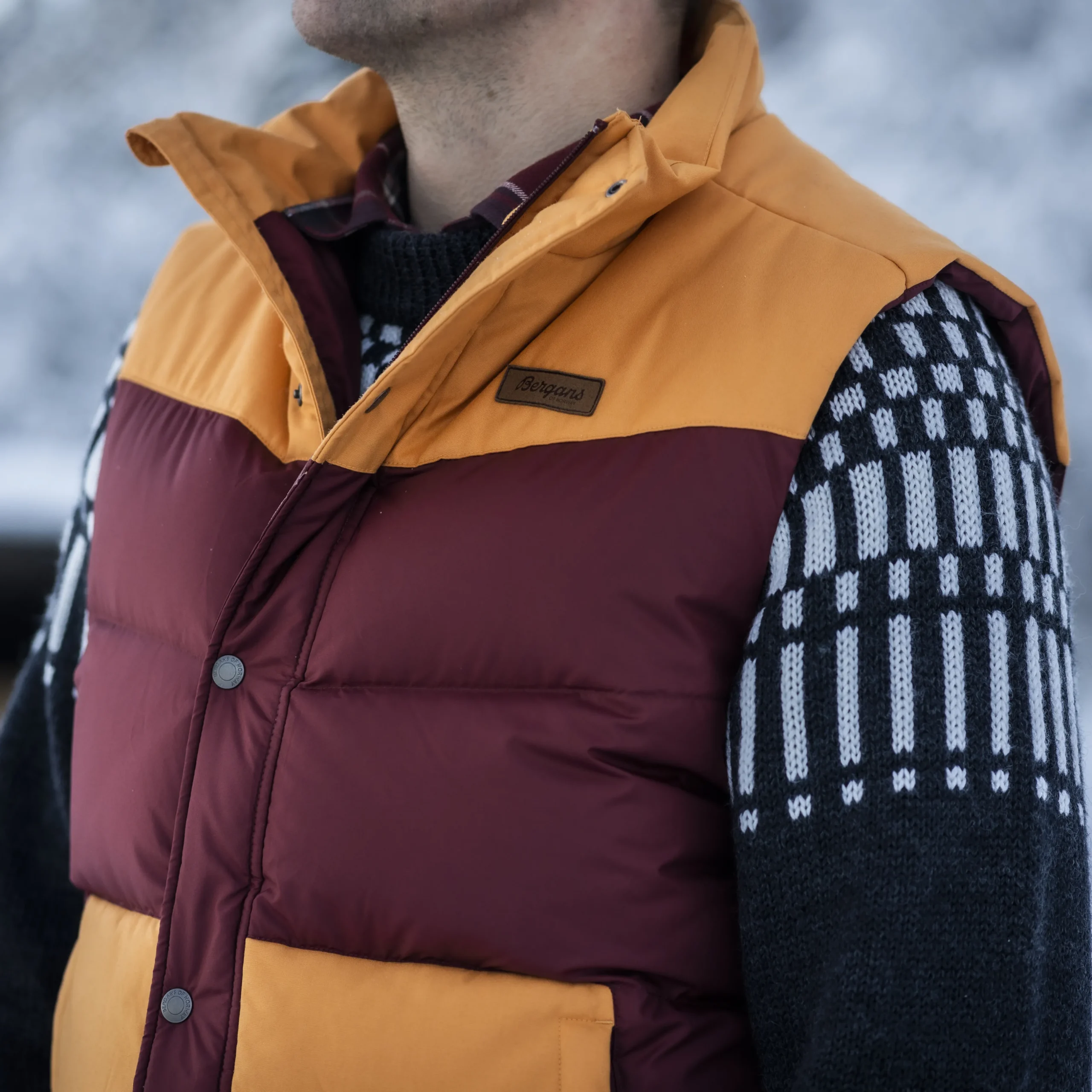 Online Bergans Nordmarka Outdoor Down Vest Men - Amarone Red / Golden Field