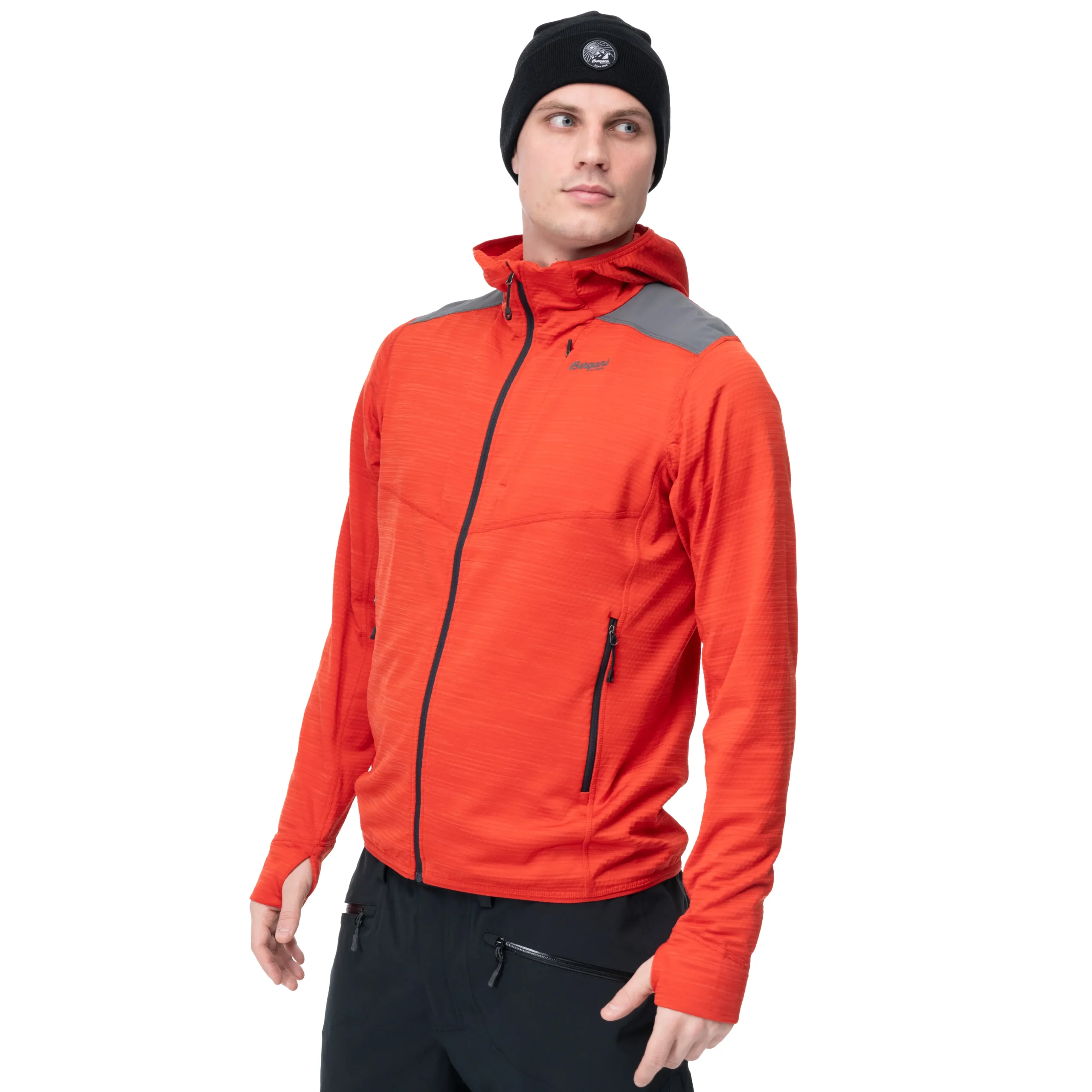 Discount Bergans Rabot Active Mid Hood Jacket - Dark Brick