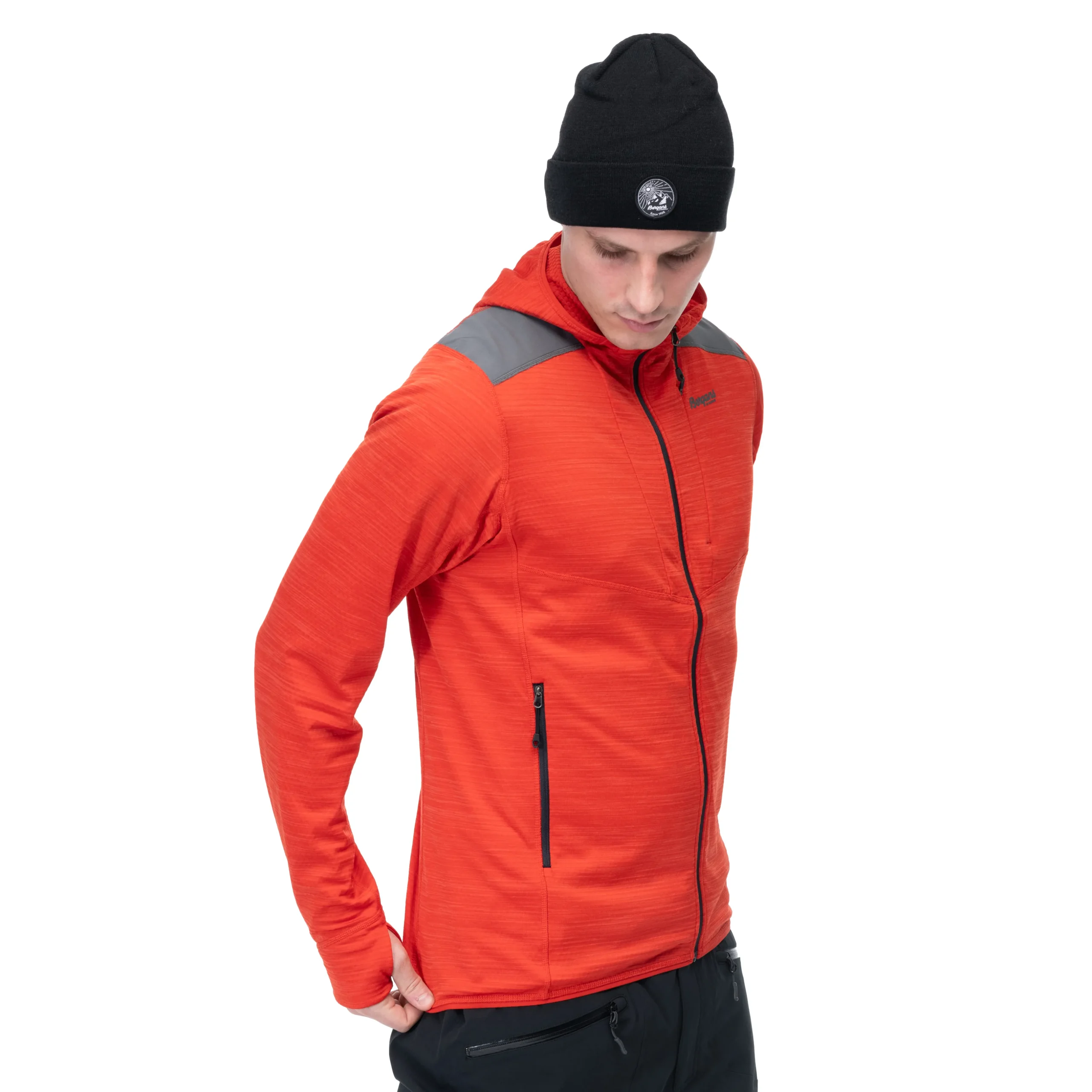 Discount Bergans Rabot Active Mid Hood Jacket - Dark Brick