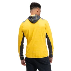 Shop Bergans Rabot Active Mid Hood Jacket - Light Golden Yellow / Solid Charcoal