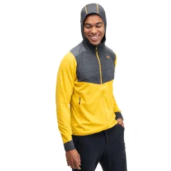 Shop Bergans Rabot Active Mid Hood Jacket - Light Golden Yellow / Solid Charcoal