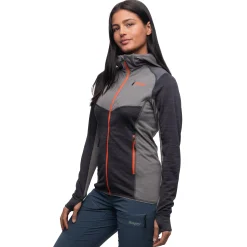 Fashion Bergans Rabot Active Mid Hood W Jacket - Solid Charcoal / Solid Grey