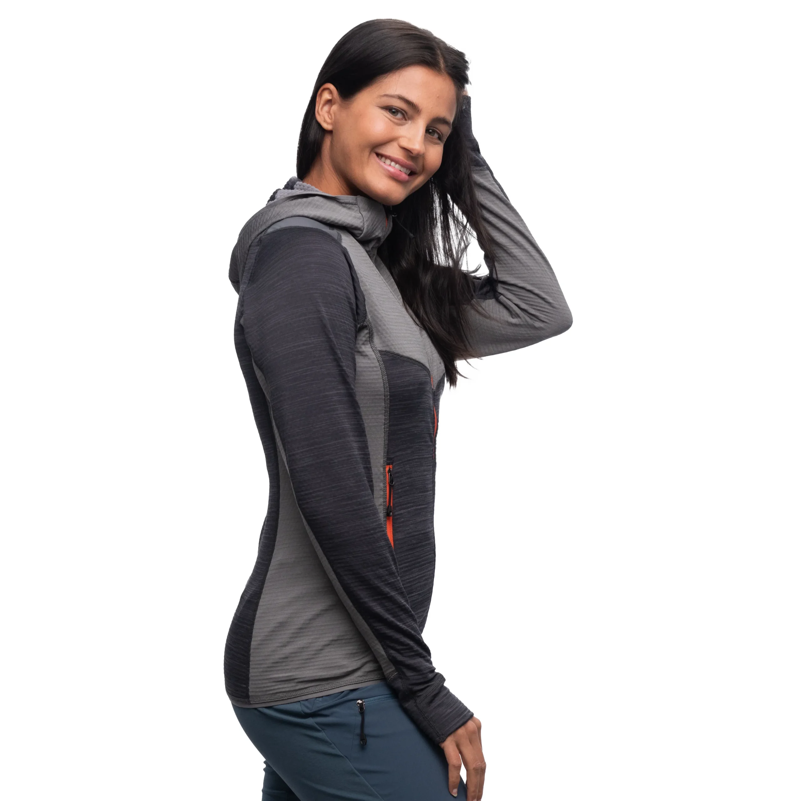 Fashion Bergans Rabot Active Mid Hood W Jacket - Solid Charcoal / Solid Grey