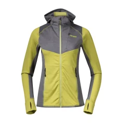 Clearance Bergans Rabot Active Mid Hood W Jacket - Green Oasis / Solid Grey