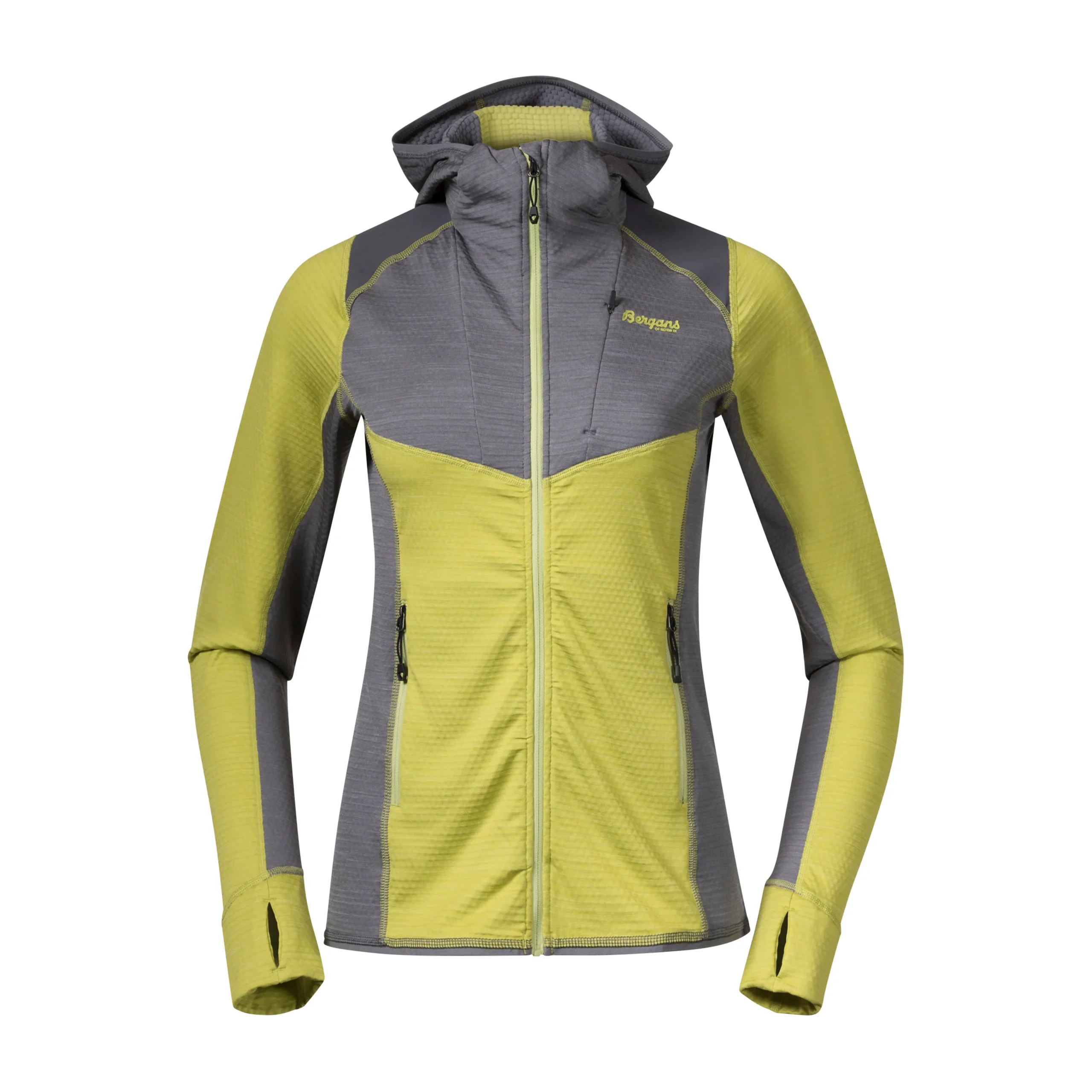 Clearance Bergans Rabot Active Mid Hood W Jacket - Green Oasis / Solid Grey