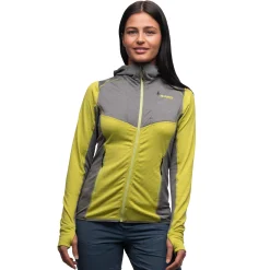 Clearance Bergans Rabot Active Mid Hood W Jacket - Green Oasis / Solid Grey