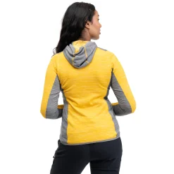 Clearance Bergans Rabot Active Mid Hood W Jacket - Light Golden Yellow / Solid Grey
