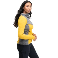 Clearance Bergans Rabot Active Mid Hood W Jacket - Light Golden Yellow / Solid Grey