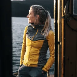 Clearance Bergans Rabot Active Mid Hood W Jacket - Light Golden Yellow / Solid Grey