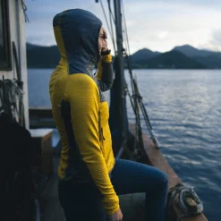 Clearance Bergans Rabot Active Mid Hood W Jacket - Light Golden Yellow / Solid Grey