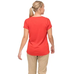 Sale Bergans Rabot Emblem Wool Tee Women - Fire Red