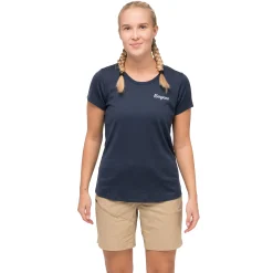 Flash Sale Bergans Rabot Emblem Wool Tee Women - Navy Blue