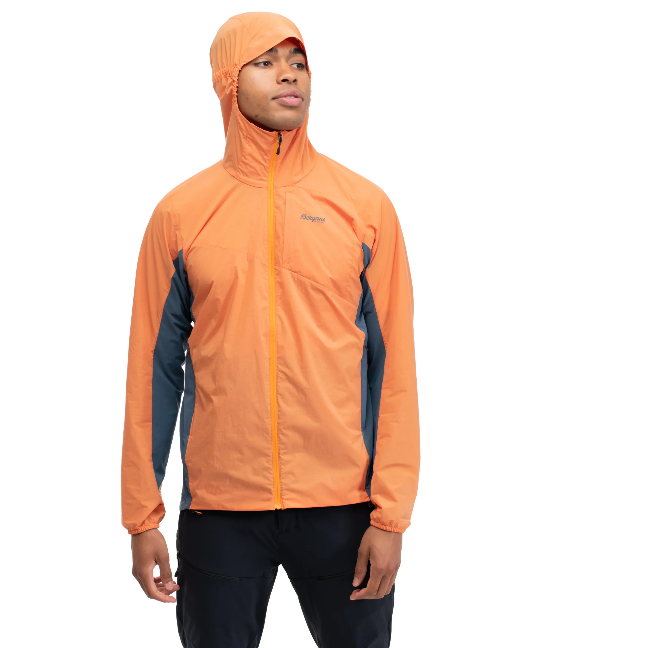 Clearance Bergans Rabot Lt Windbreaker Jacket - Cloudberry Yellow / Orion Blue