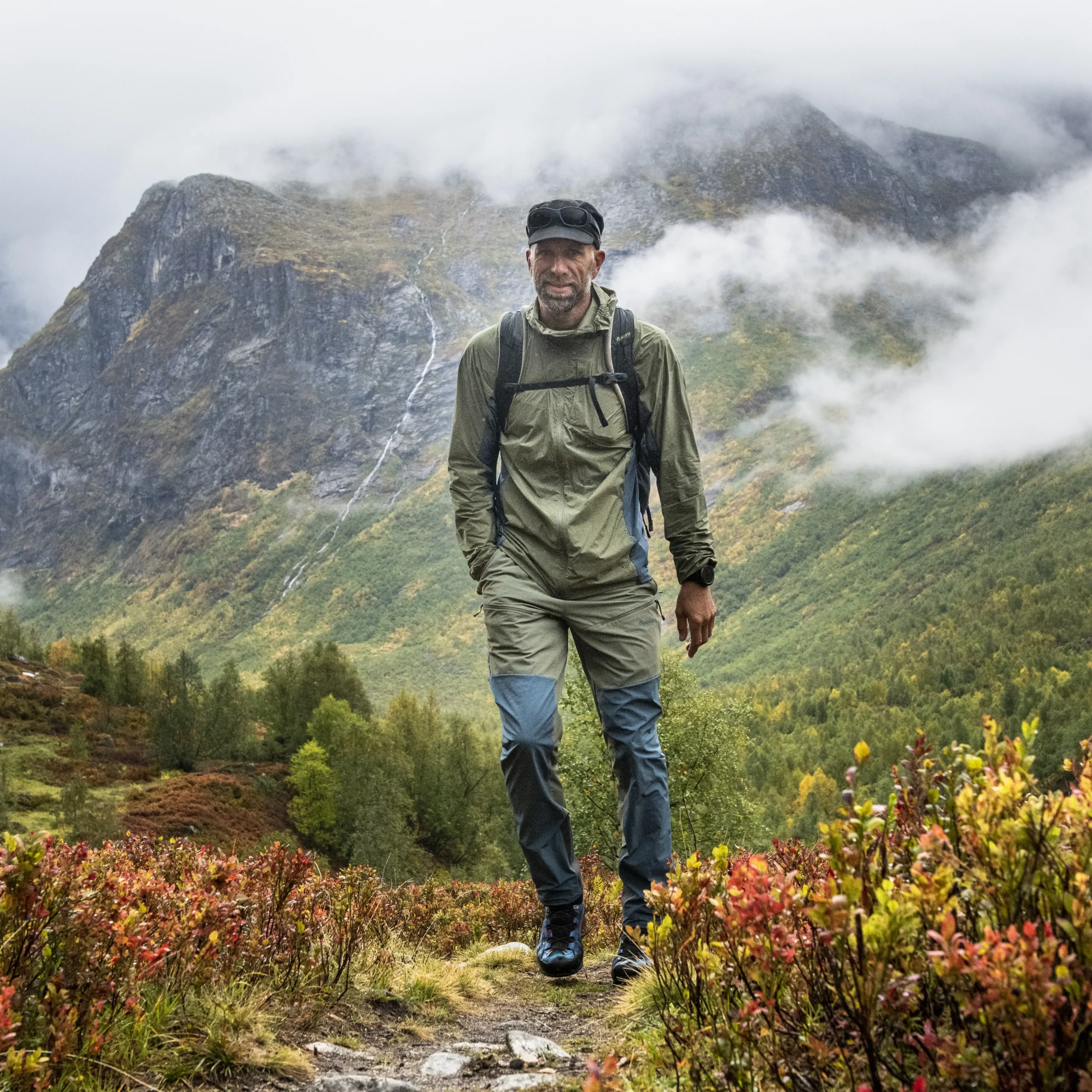 Clearance Bergans Rabot Lt Windbreaker Jacket - Green Mud