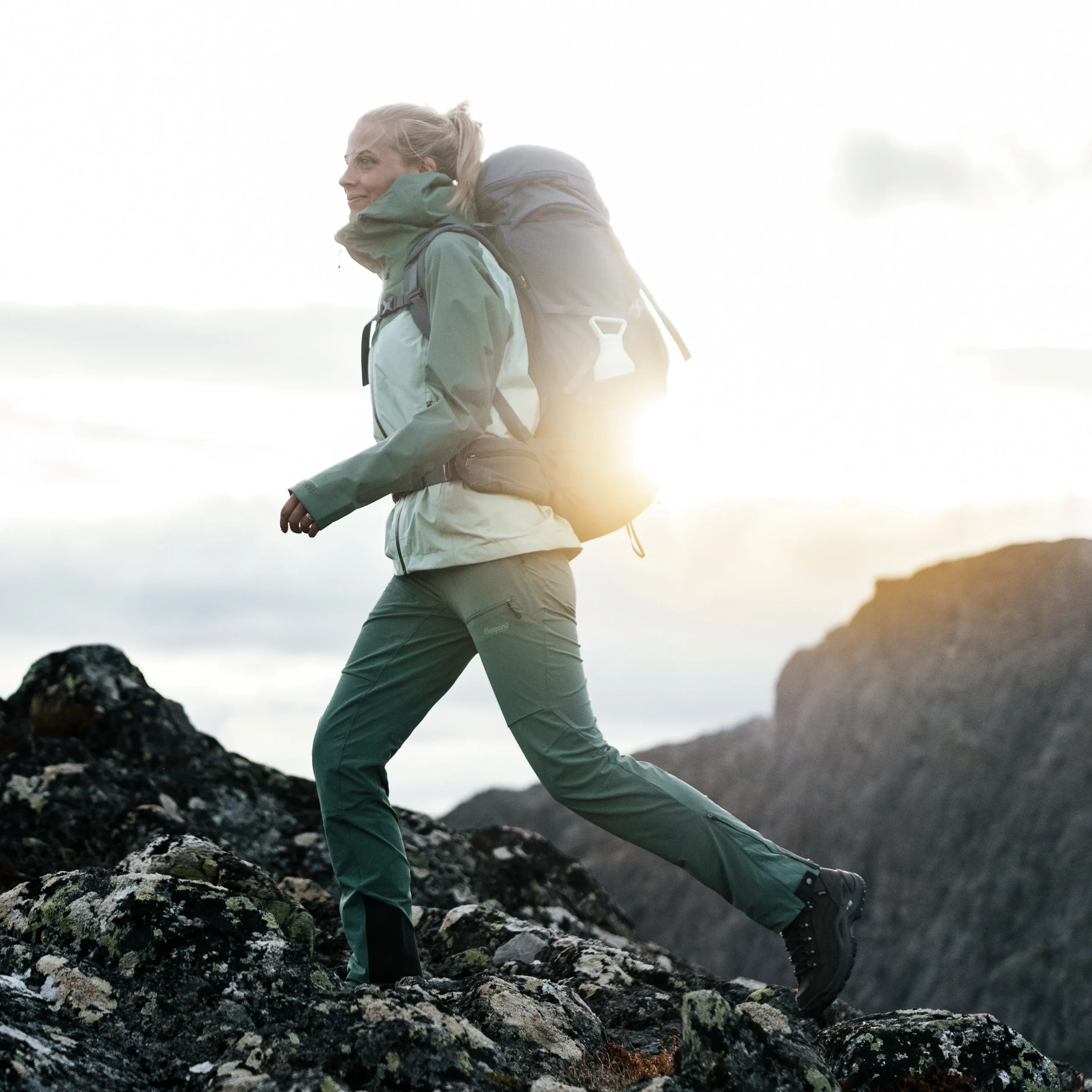 New Bergans Rabot Softshell Pants Women - Dark Jade Green