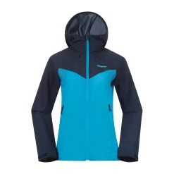 Cheap Bergans Rabot Windbreaker Jacket Women - Aqua Lagoon / Navy Blue